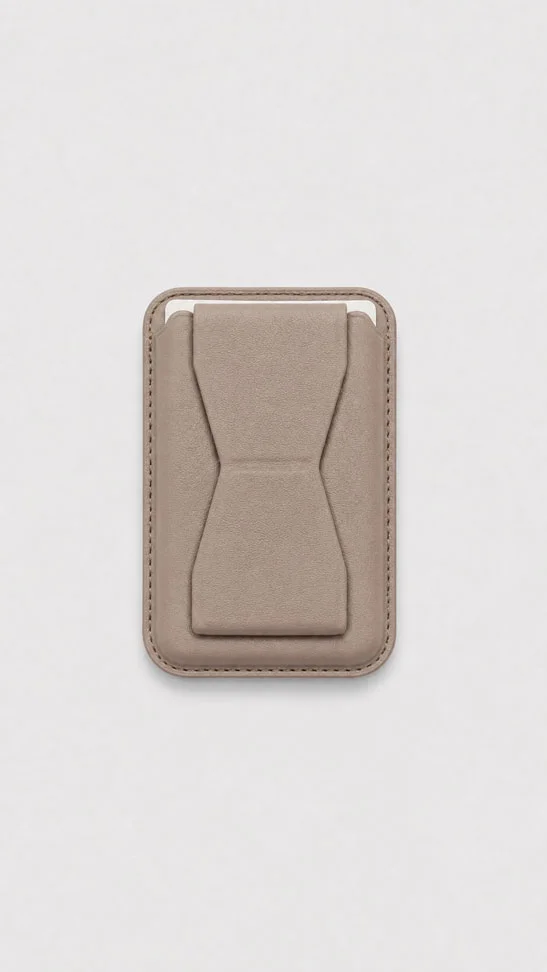 MagSafe Wallet Stand หนังแท้ รุ่นบางพิเศษ พร้อมที่คล้องนิ้ว | Leather Mine
