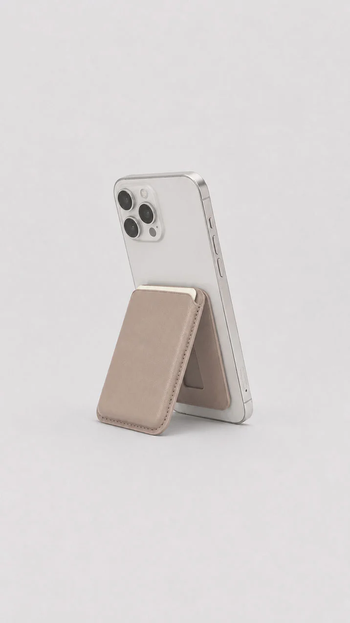 MagSafe Wallet Stand หนังแท้ พร้อมขาตั้งปรับมุม รุ่น Leather Mine