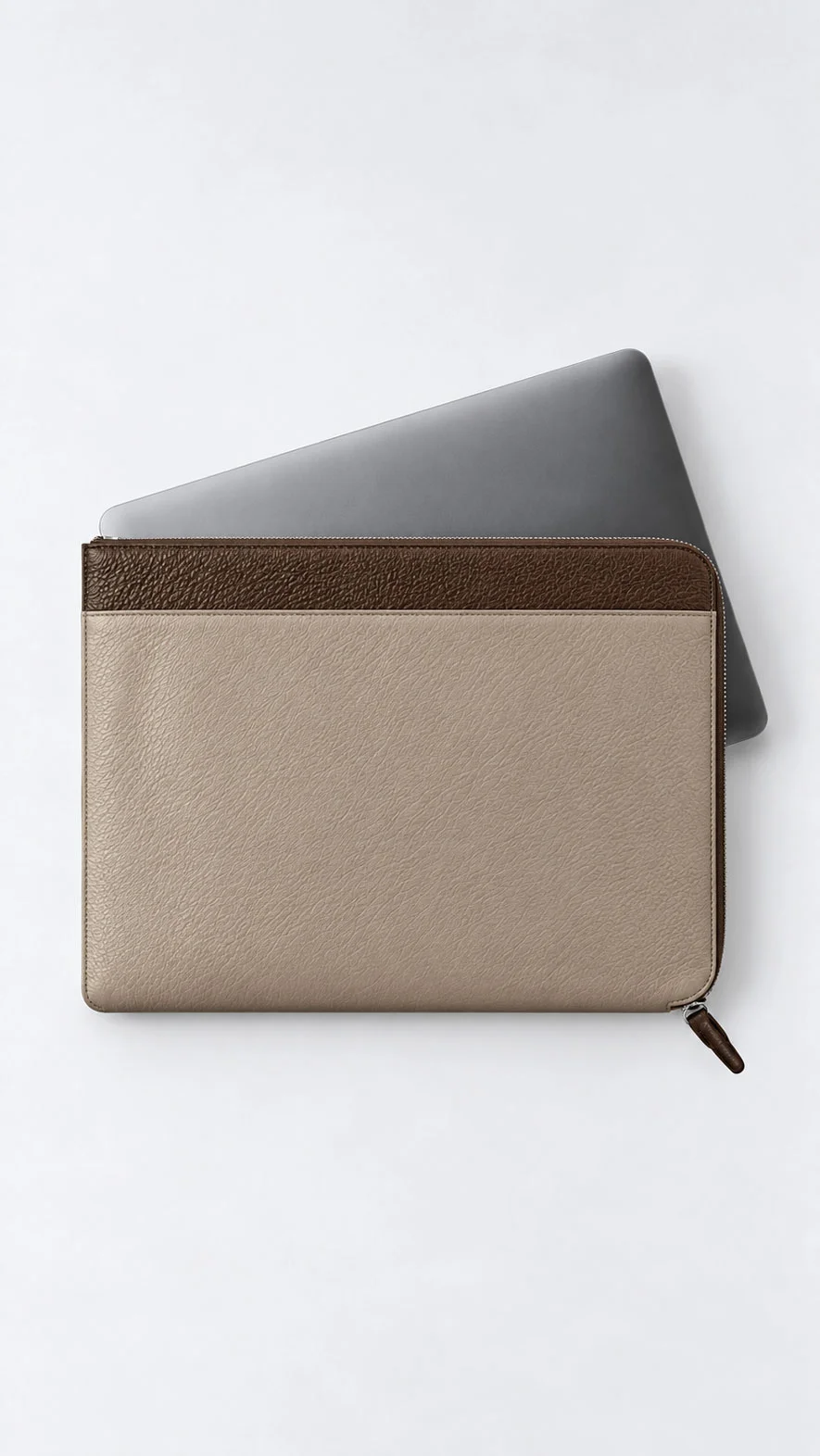 กระเป๋าใส่ Laptop หนังแท้ดีไซน์สองสี | Leather Laptop Sleeve & Notebook Bag